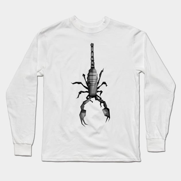 black and white scorpion Long Sleeve T-Shirt by Rizkydwi